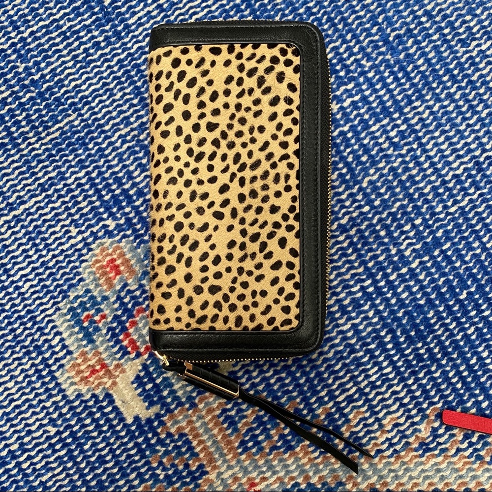BNWOB Stella Dot Covet Leather Calf Leopard Wallet